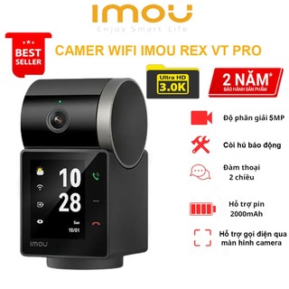 Camera Wifi Imou Trong Nhà S2VBP- 5 M0WR 5MP 3K Có Màn Hình Gọi video 2 chiều, Còi Hú Báo Động , Pin 2000mAh- BH 2 Năm