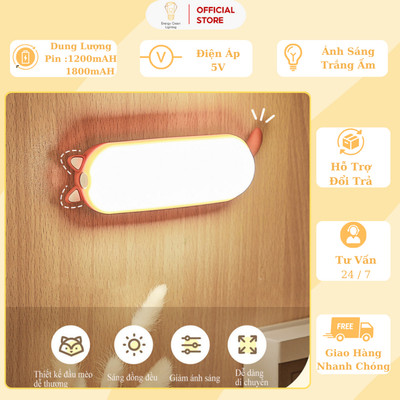 Đèn Led Dán Energy Green Lighting Tủ Mèo Dễ Thương WH-B19 - Đọc Sách , Học Bài , Làm Việc - Dán Tường , Dán Tủ