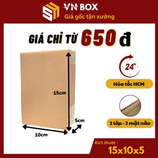 15x10x5  Combo 50 hộp carton 2 mặt nâu đóng hàng, đựng hàng hóa, mỹ phẩm, phụ kiện giá tận xưởng - VN BOX HCM
