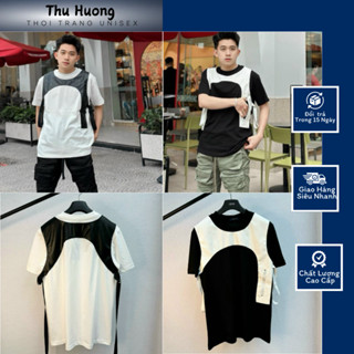 Áo phông phối da vân nổi dộ hoàn thiện cao hàng SC new 2024.