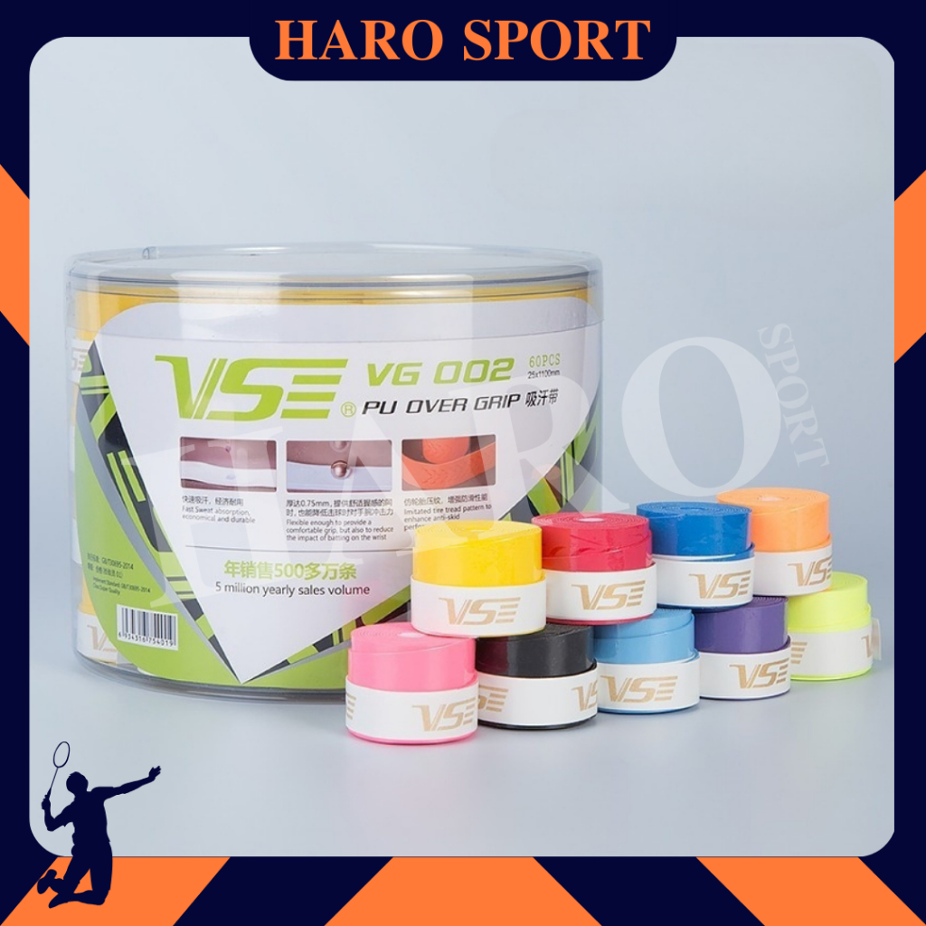 Combo Quấn cán vợt VS (loại vân xương cá) dùng cho cầu lông, tennis,pickleball