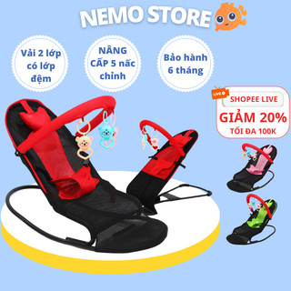 Ghế bập bênh cho bé NEMO STORE xe nhún có đồ chơi cho trẻ sơ sinh, nôi cũi nằm ngủ ăn dặm chơi