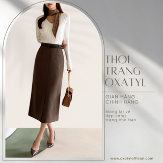 Chân váy dài công sở fom váy đẹp hãng Oxatyl chất vải co dãn dài 80cm M76