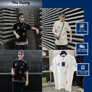 Áo Phông Louis Loang In Hình Siêu Nét Hàng độ hoàn thiện cao