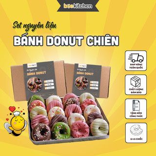 Set nguyên liệu tự làm bánh Donut chiên phủ socola Nhà Bee siêu ngon thành phẩm 10-12 chiếc