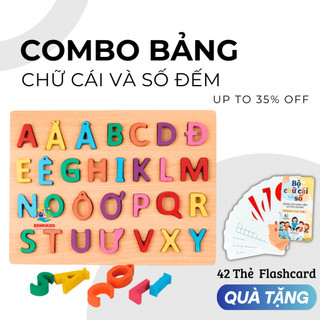 [ TẶNG KÈM 40 THẺ TẬP VIẾT ] Đồ Chơi Gỗ Bảng Chữ Cái Nổi Tiếng Việt In Hoa Cho Bé Hàng Việt Nam