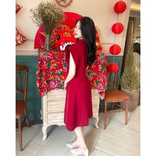 Váy ALICE thắt nơ vai xẻ