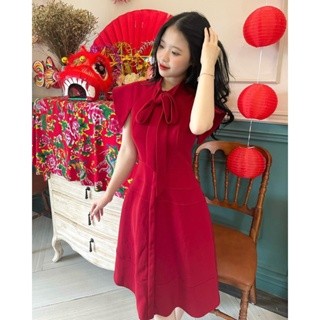 Váy ALICE thắt nơ vai xẻ