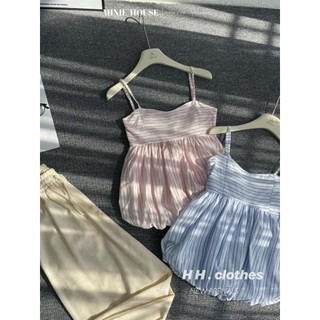 Set áo 2 dây quần suông be 😘😘 Chất mềm đẹp đũi xinh