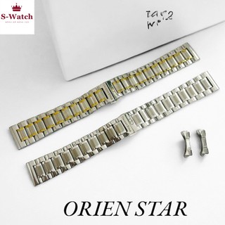 Dây đồng hồ kim loại thép không gỉ 3 mắt cao cấp logo orient star tặng đồ thay dây