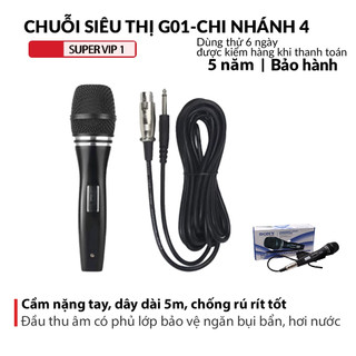 Micro có dây karaoke sony sn-703 dây dài 5m cho loa bluetooth hát karaoke, loa kéo, amply jack 6.5 ly