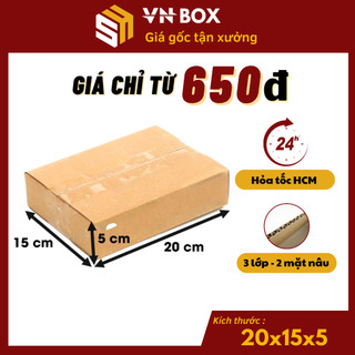 20x15x5 combo 100 hộp carton đóng hàng, hộp giấy gói hàng tiện lợi giá gốc tận xưởng - vn box hcm