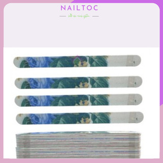 Dũa giấy bông in hoa làm móng nail1 bó 10 cây size