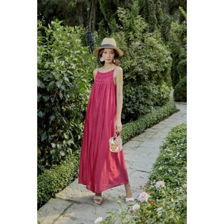 Đầm 2 dây maxi phối nhíu - Everluxe