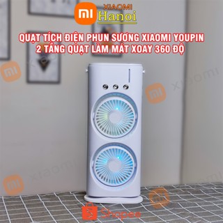 Quạt Tích Điện Phun Sương Xiaomi Youpin 2 Tầng Quạt - Quạt Điều Hòa Hơi Nước Dùng Cho Văn Phòng, Đi Picnic