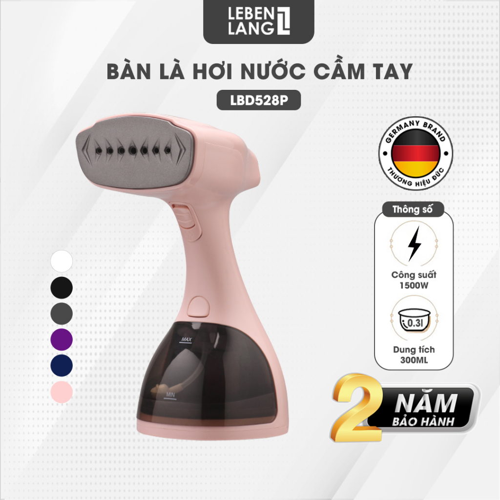  Bàn là hơi nước cầm tay LEBENLANG LBD528 thương hiệu Đức công suất 1500W - 300ml - Bảo hành chính hãng 24 tháng 