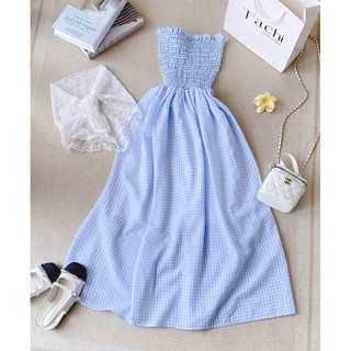Đầm maxi caro nhúng ngực🌷☀️