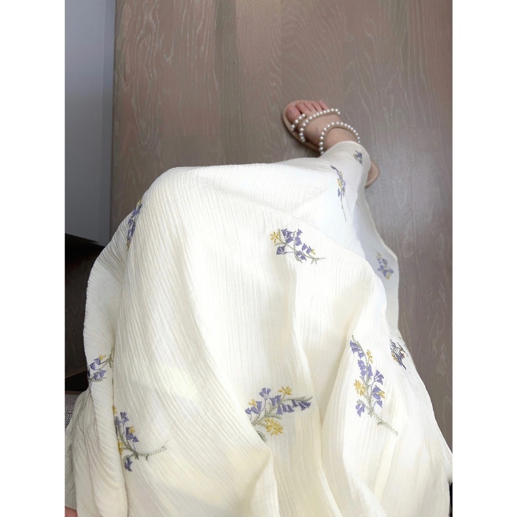 Đầm váy maxi dáng dài babydoll màu trắng thiết kế xoè rộng ba lỗ hàng QCCC tabao xu hướng Hàn HMH SP121 | BigBuy360 - bigbuy360.vn