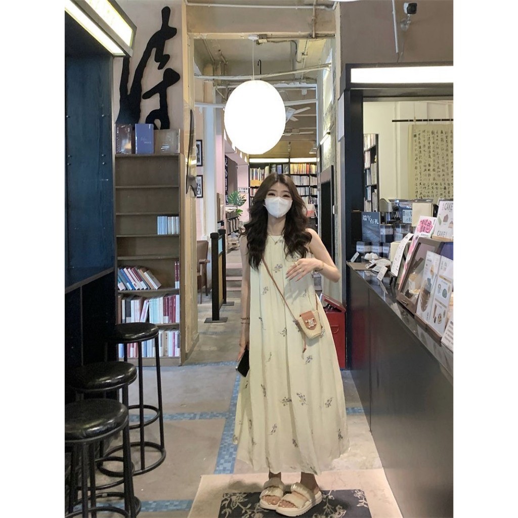 Đầm váy maxi dáng dài babydoll màu trắng thiết kế xoè rộng ba lỗ hàng QCCC tabao xu hướng Hàn HMH SP121 | BigBuy360 - bigbuy360.vn