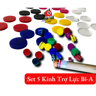 [THỊNH TÂM] Set 5 Kính Trợ Lực Đầu Cơ Bida - Đầu Tẩy Bi-a Bảo Vệ Phíp Bida Chọn Màu [ Set 5 Kính Trợ Lực ]