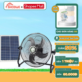 Quạt Điện Năng Lượng Mặt Trời SHODWE Dạng Chân Quỳ Hoạt Động Êm Ái Sạc Được Bằng Điện Lưới Bảo Hành 12 Tháng