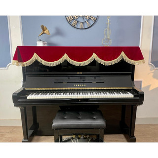 Combo 10 khăn phủ đàn nhung đỏ đô tua vàng cho đàn piano cơ, piano điện