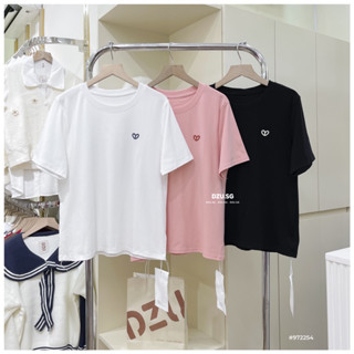  Áo thun nữ thêu hình trái tim  nhiều màu   DZU.SG   