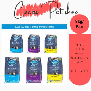 Thức ăn hạt cho mèo Hạt Snappy Tom 8kg topping cá khô siêu thơm ngon