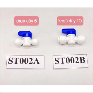 Van xả tay, van khoá nước, khoá van xả tay, van xả tay nối nhanh 2 đầu trong máy lọc nước dây 6mm hoặc 10m khoá phi 6,10