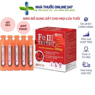 Sắt nước Fe III Testsu – giúp bổ sung sắt cho trẻ em, phụ nữ mang thai và sau sinh,người thiếu hụt sắt