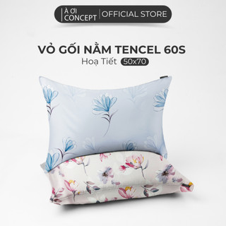 Vỏ Gối Nằm Lụa Tencel 60s Cao Cấp À Ơi Concept Hoa Văn Size 50x70 cm Mền Mại Êm Ái Sản Xuất Tại Việt Nam