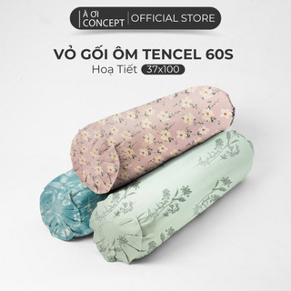 Vỏ Gối Ôm Lụa Tencel Hàn Quốc Cao Cấp À Ơi Concept Họa Tiết Nhiều màu Dây kéo khoá Size 37x100 cm