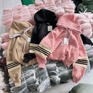 Áo Khoác Croptop 3 Sọc Ngang Eo dành cho nữ