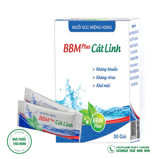 Muối Súc Miệng Họng BBM Plus Cát Linh Hộp 30 Gói