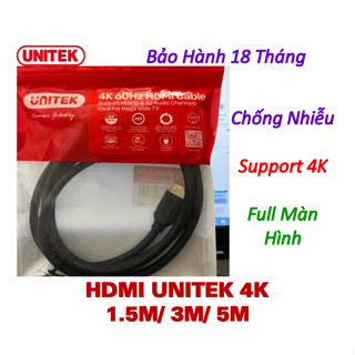 Cáp HDMI UNITEK 4K 1,5M / 3M / 5M C11079ABK- Chống Nhiễu Cực Tốt- Hàng Chính Hãng- Bảo Hành 18 Tháng
