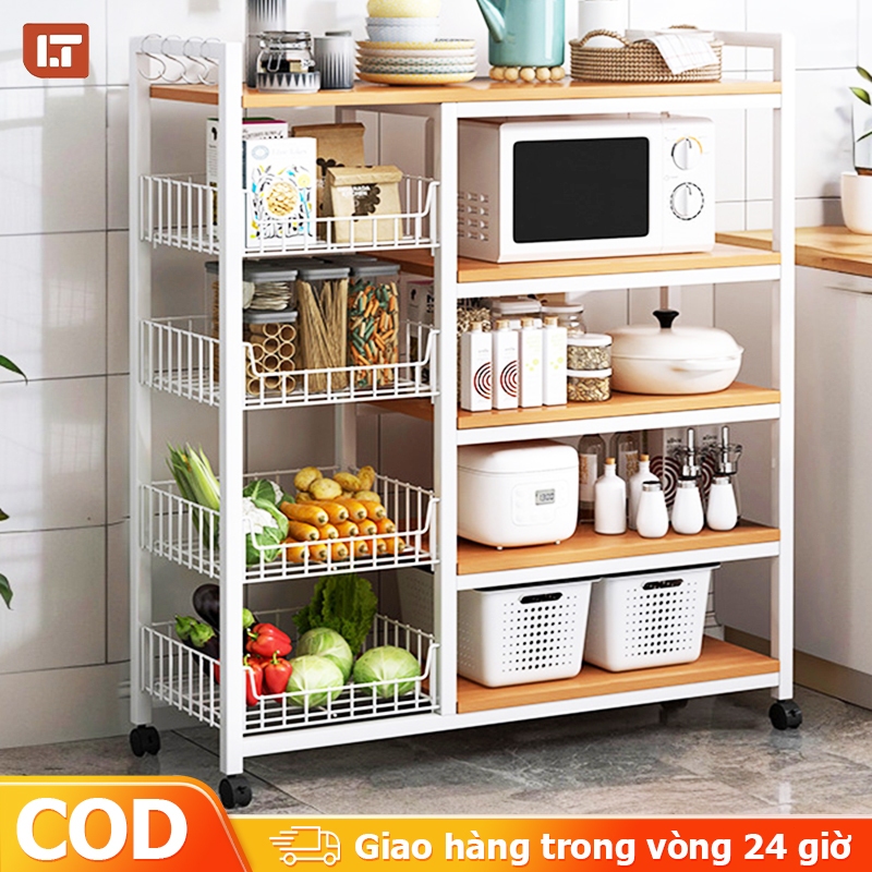 LT Kệ Để Đồ Nhà Bếp Đa Năng Có Bánh Xe Giá Để Đồ Đa Năng 3/4/5 tầng Thiết Bị Bếp Nhập Khẩu Nguyên Chiếc