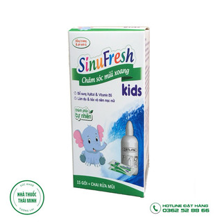 Muối Rửa Mũi Xoang Trẻ Em Sinu Fresh Kid Hộp 15 Gói + Bình Rửa Mũi