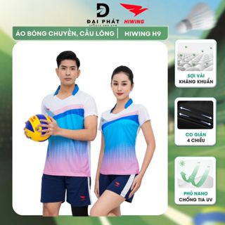 Bộ áo quần thể thao bóng chuyền cầu lông nam nữ HIWING sợi vải co giãn 4 chiều kháng khuẩn kháng mùi chống tia UV mã H9
