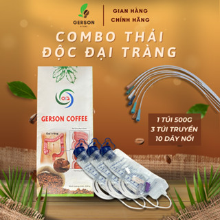 Combo Tiết Kiệm Cà Phê Thải Độc Đại Tràng Hữu Cơ GERSON COFFEE - 1 Gói x 500g + 3 Túi Súc Ruột Enema + 10 Dây Nối
