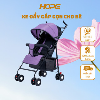 Xe đẩy gấp gọn HOPE cao cấp thiết kế giúp bé khi nằm không võng không gù, rộng rãi thoáng mát cho bé