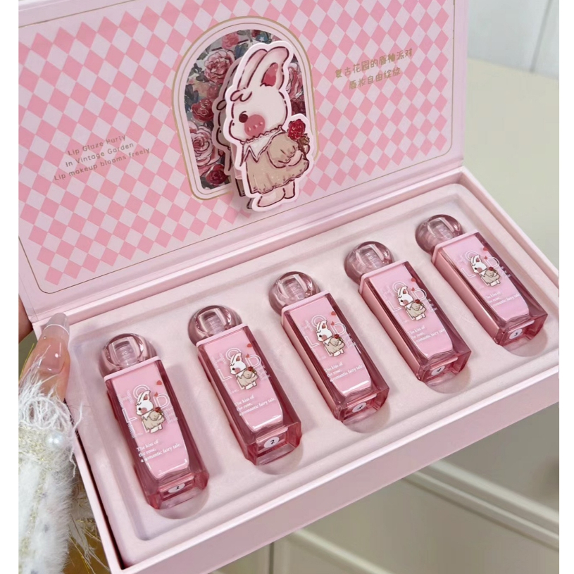 Set 5 Son Kem Tint Thỏ Hoa HOLD LIVE Bunny Vintage Garden HL728 - Holdlive Olala Beauty