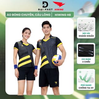 Bộ áo quần thể thao bóng chuyền cầu lông nam nữ HIWING sợi vải co giãn 4 chiều kháng khuẩn kháng mùi chống tia UV mã H8