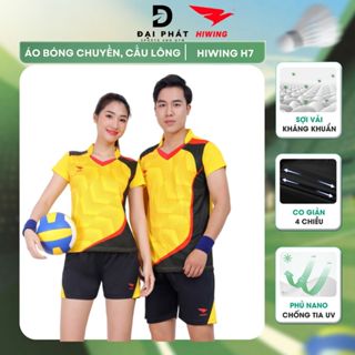 Bộ áo quần thể thao bóng chuyền cầu lông nam nữ HIWING sợi vải co giãn 4 chiều kháng khuẩn kháng mùi chống tia UV mã H7