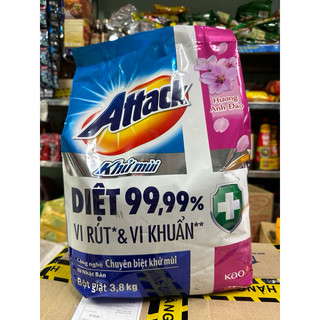 Bôt giặt Attack khử mùi hương Anh Đào 3.8kg .