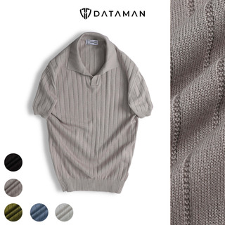 Áo POLO nam ngắn tay dệt kim DATAMAN, cổ chữ V, vải cotton chải kĩ mềm mịn, không bai xù - DT22-01