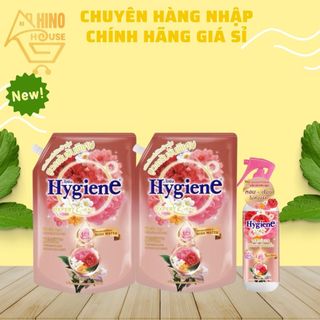 Combo 2 Túi Nước Xả Hygiene 1150ml Tặng 1 Xịt Thơm Hygiene 220ml Thái Lan Lưu Hương Thơm Mát - Hino