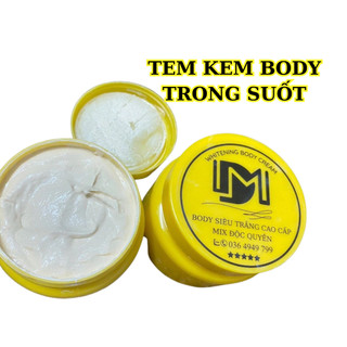 Tem trong suốt - in tem kem body kem tr.ộn trắng da in tem trà sữa đồ ăn vặt chống nước