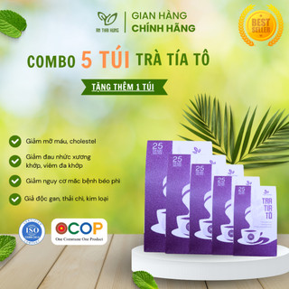  Trà tía tô Thái Hưng - Tăng sức đề kháng, giảm ho, tiêu đờm, giải cảm, đẹp da 25 Túi Lọc 125g