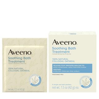 Bột tắm giảm khô ngứa do chàm, vết côn trùng, phát ban Aveeno Soothing Bath Treatment(hộp 8 gói)