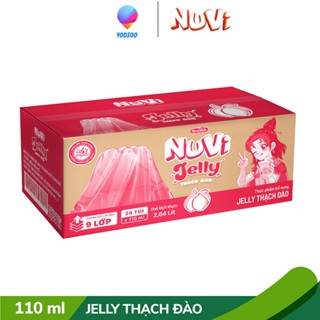 Thùng 24 Túi 110mL Sữa Nuvi Jelly Thạch Đào/ Nho/ Cacao Sữa tươi trái cây Cam - NUTIFOOD - YOOSOO